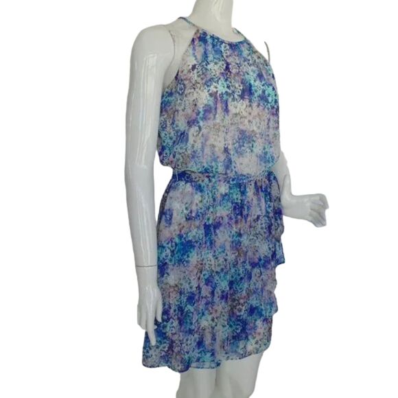GUESS Dress, 4, Abstract Blue Floral, Spaghetti strap, Sash belt, Sleeveless - Picture 2 of 13